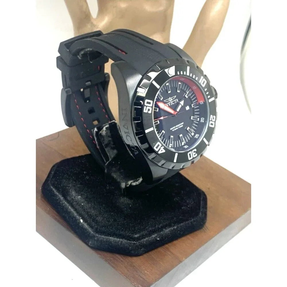 Invicta Men's Watch 30760 Pro Diver Quartz Red Black Dial Rubber Strap 52mm